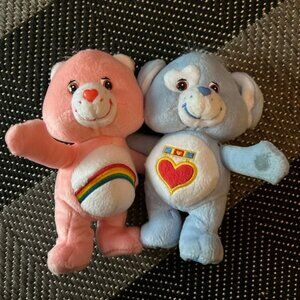 Carebear and Dog Holding Hands Plush Friends